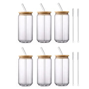Glass Cup With Lid and Straw